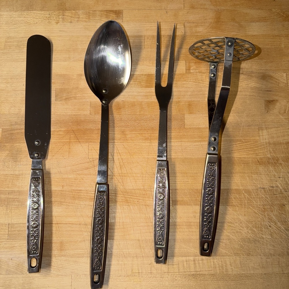 Vintage Riviera "Cordova" Stainless Steel Kitchen Serving Utensils Made In Japan